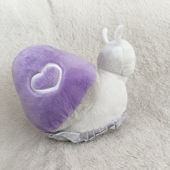 Aurora World White Purple Shell Snail Silver Glitter Bottom 8” Plush Toy - Picture 3 of 7